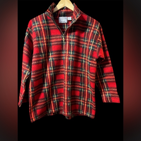 BIZZIT Collection Plaid 100% Polyester red sweater Size P/S - Picture 9 of 15